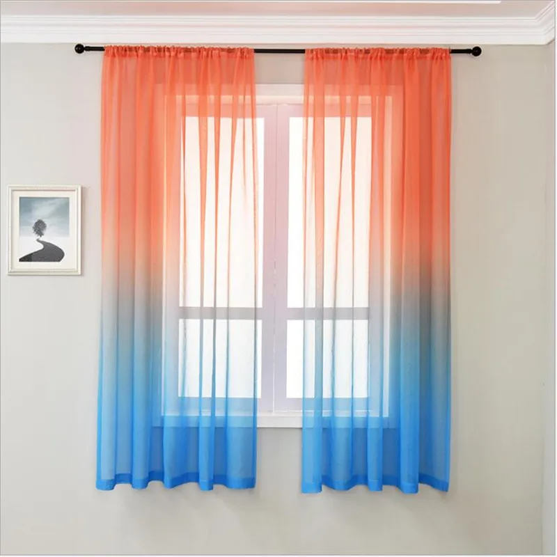Factory Direct Sale Gradient Sheer Curtains Hot Selling Party Decor Light Blocking Window Curtains Wedding