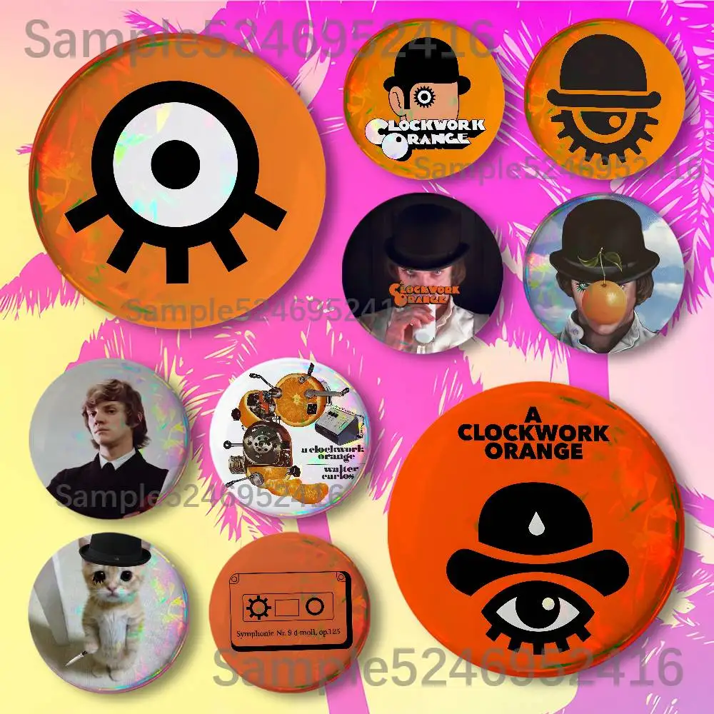A C-Clockwork Orange Alex DeLarge New Badge Round Brooch Tinplate Figure Icon DIY Clothing Accessories Collectible Gifts Badges