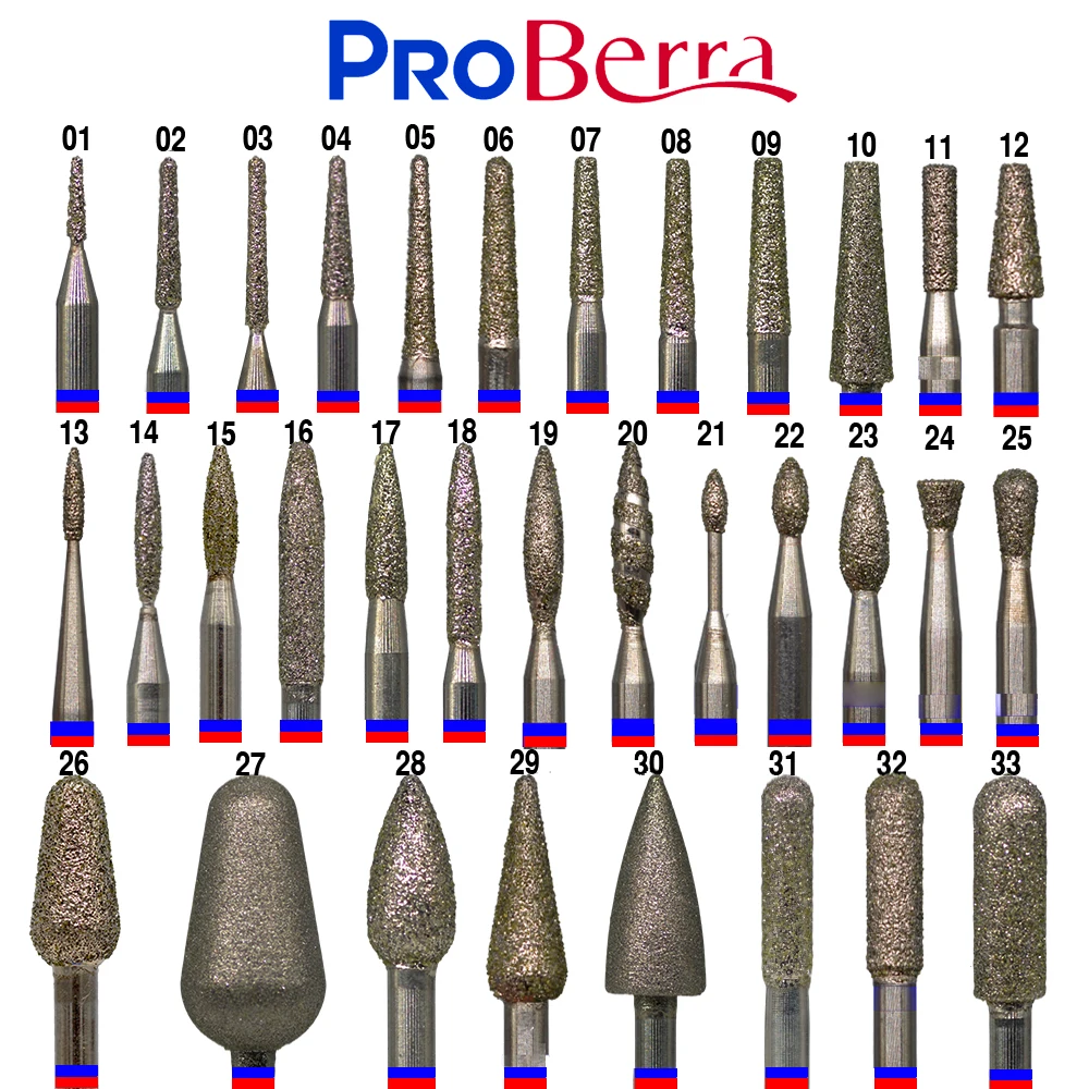 Nail Drill 34TYPE Different Shape Diamond Bit Cutters Manicure Cuticle Clean Pedicure