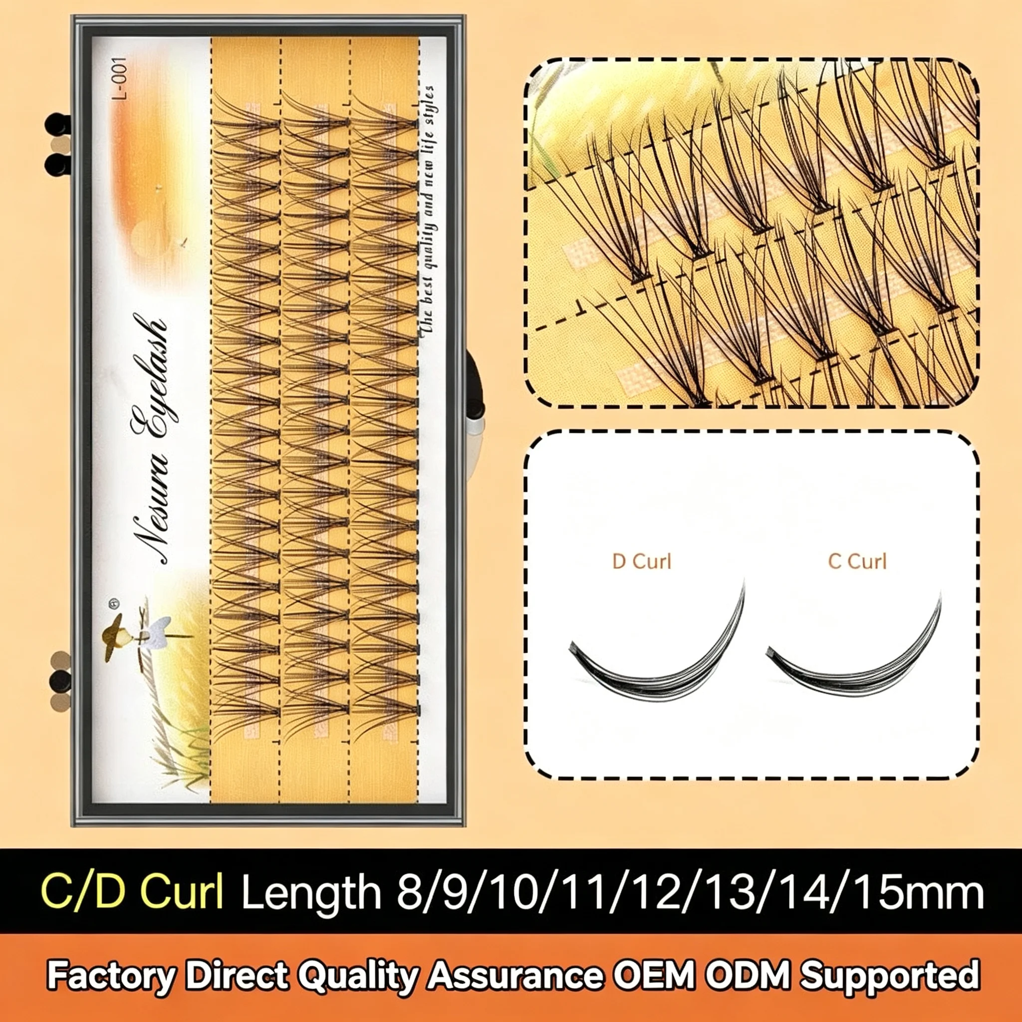 Grafting World Eyelash Individual Eyelash  60 Pcs 6mm To 15mm Deep Black Russia Volume Cilia
