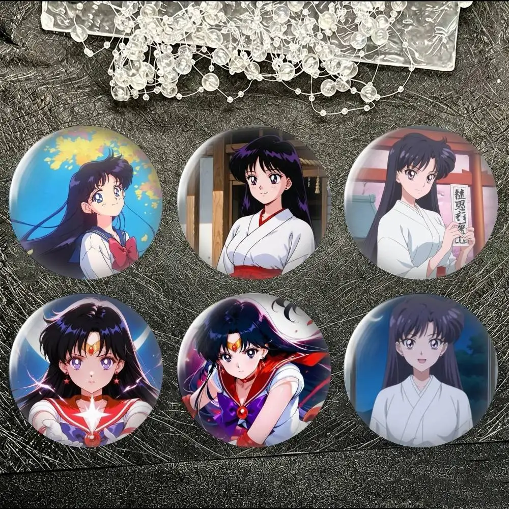 Sailor Moon Hino Rei  Brooch Metal Badge Brooch, Fashion Decorative Pins for Hat Bag Clothing Decoration Gift