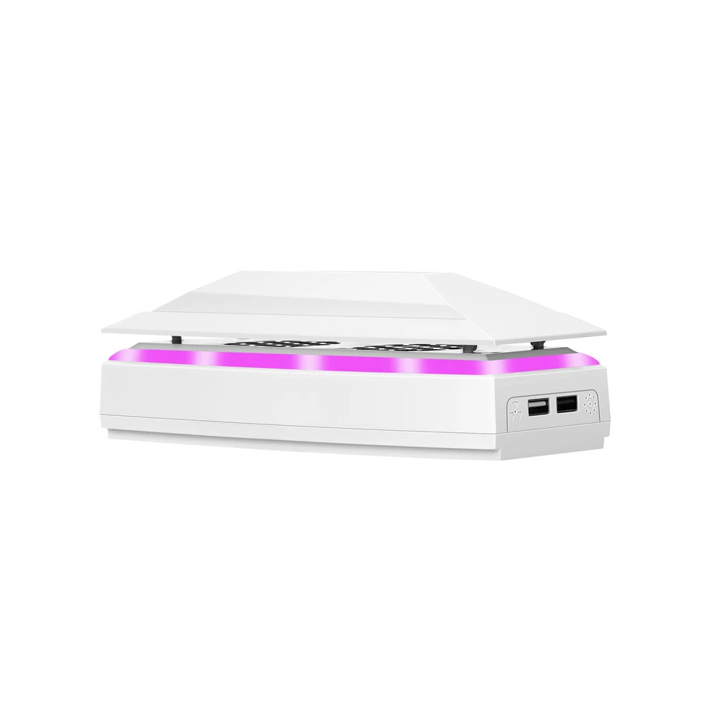 For PS5 slim Console Upper Cooling Fan Game Cooler Dustproof with RGB  Atmosphere Colorful Lighting LED