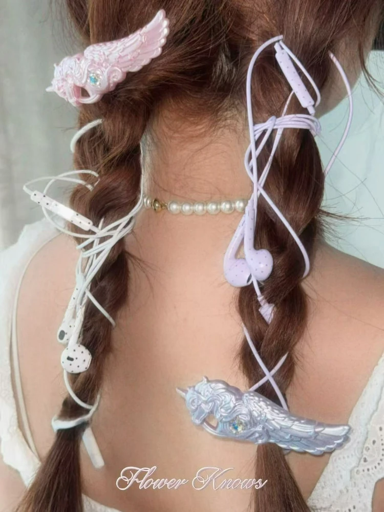 Flower Knows Knight Unicorn Hairpin Women Girls Vintage Decor Hair Accessories Makeup Tool
