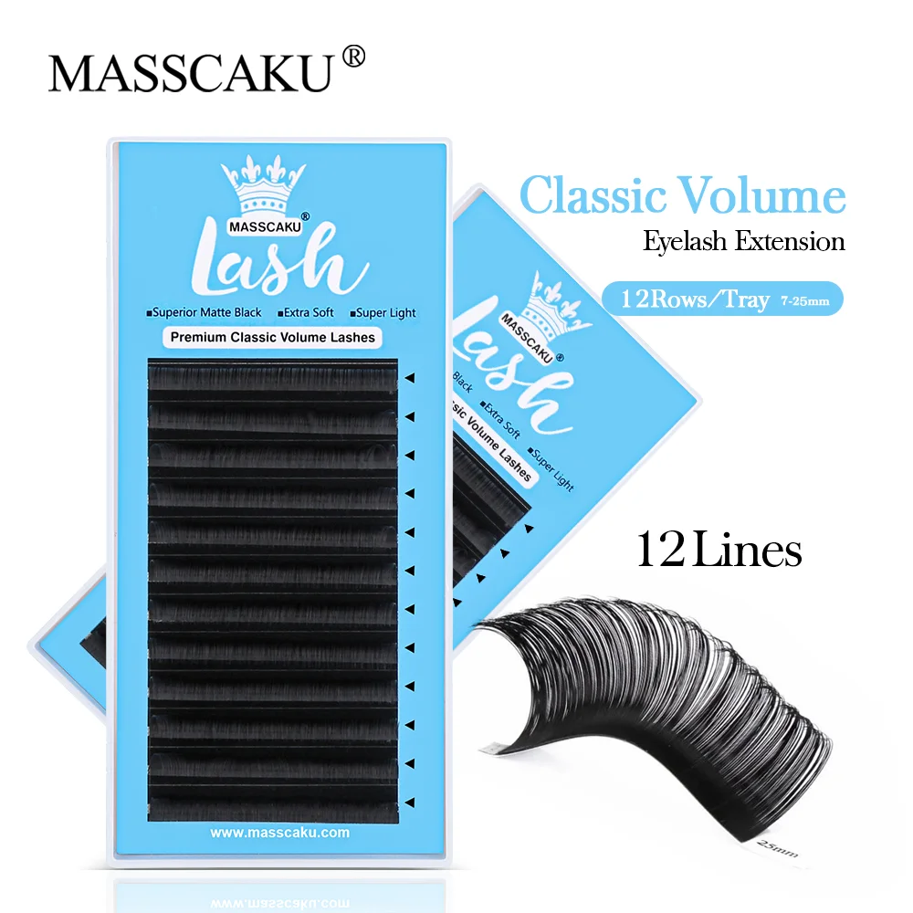 MASSCAKU Eyelash Extensions Nature and Soft Thin Tip and Individual Lash for Professional and Salon Make Up Tool Made Up Tool