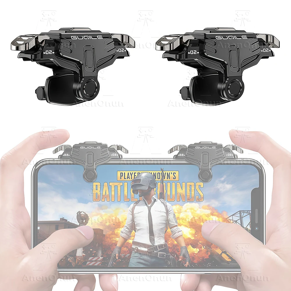 Mobile Gaming Shooter Controller for PUBG,Fortnite,COD Android/iOS Phone Aim Fire L1 R1 Shoulder Key 4-Finger Operation Trigger