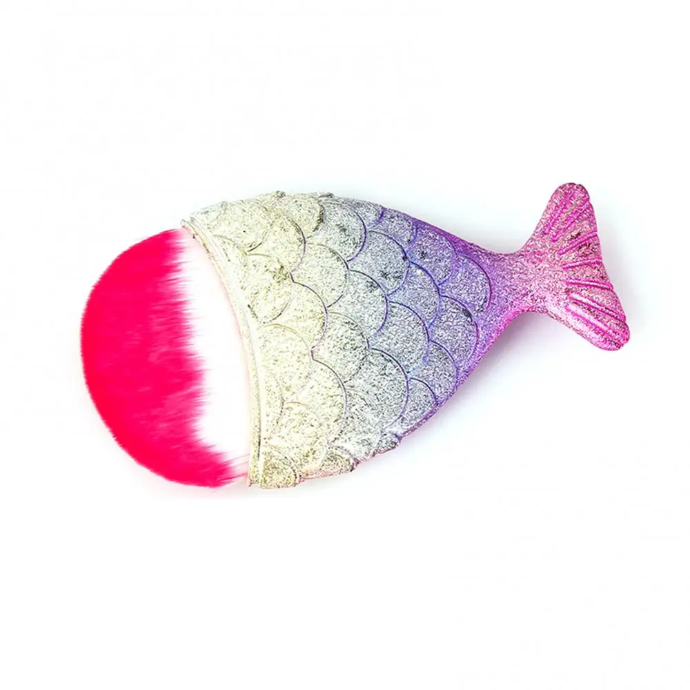 Makeup Brush Mermaid Tail Design Soft Nail Art Brush Dust Remover Cleaning Manicure Nail Art Tool