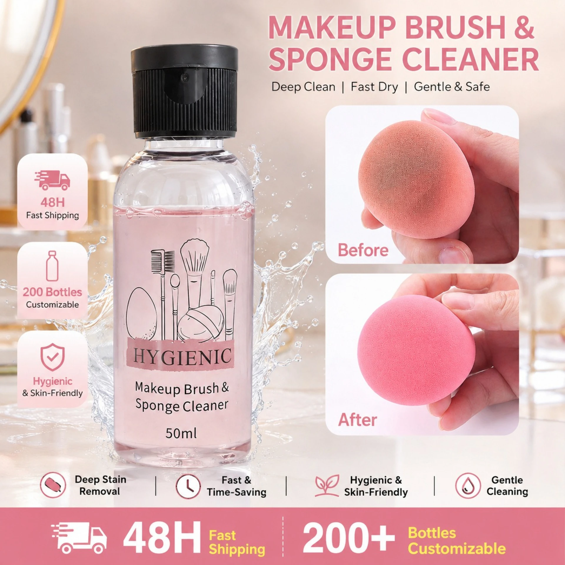 Puff cleaning liquid makeup brush beauty blender decontamination cleaning water beauty air cushion sponge egg tool cleaner