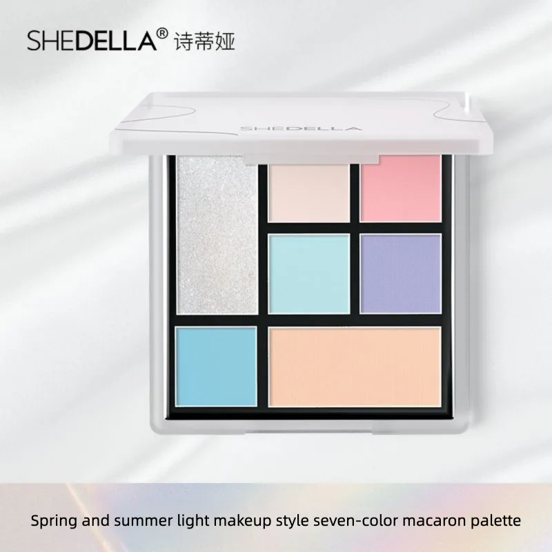 Sitiya 7-Color Eyeshadow Palette 2025 New Light Summer Dopamine Milk Tea Nude Makeup Multi-Color Trendy Shades for Women