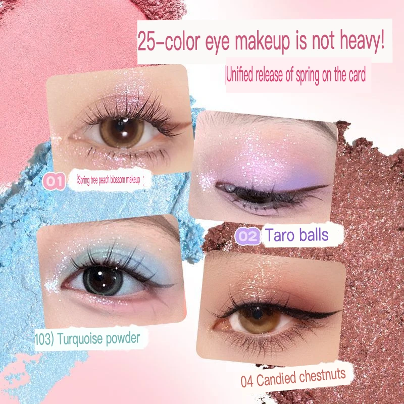 25-Color Eyeshadow Palette Gogo Dance Multi-Color Series Colorful Smoky Blue Green for Women Student Stage Daily Light Makeup