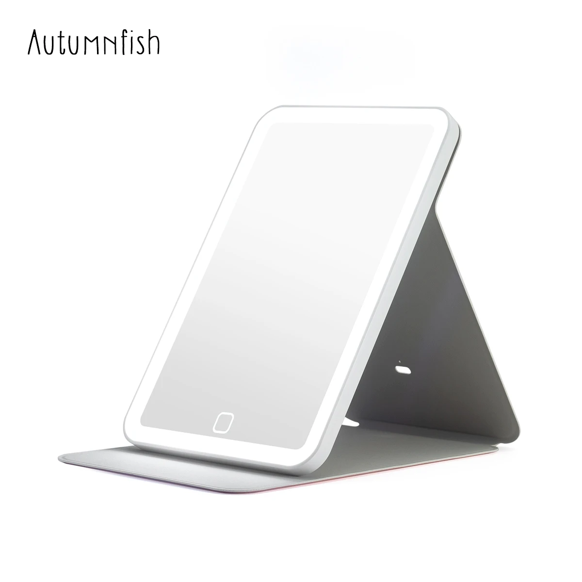 Autumnfish LED Fill-in Light Fold Makeup Mirrors Even Foundation Neat Eye Makeup Subtle Blush Trip Convenient Portable
