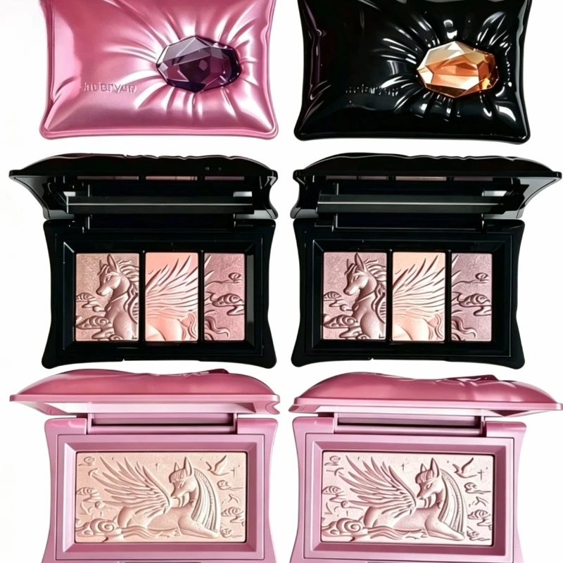 QianYan Horse Relief Eye Shadow Highlight Matte Pearl Daily Satin Light Brighten Long-lasting Makeup Face Plate Cosmetics