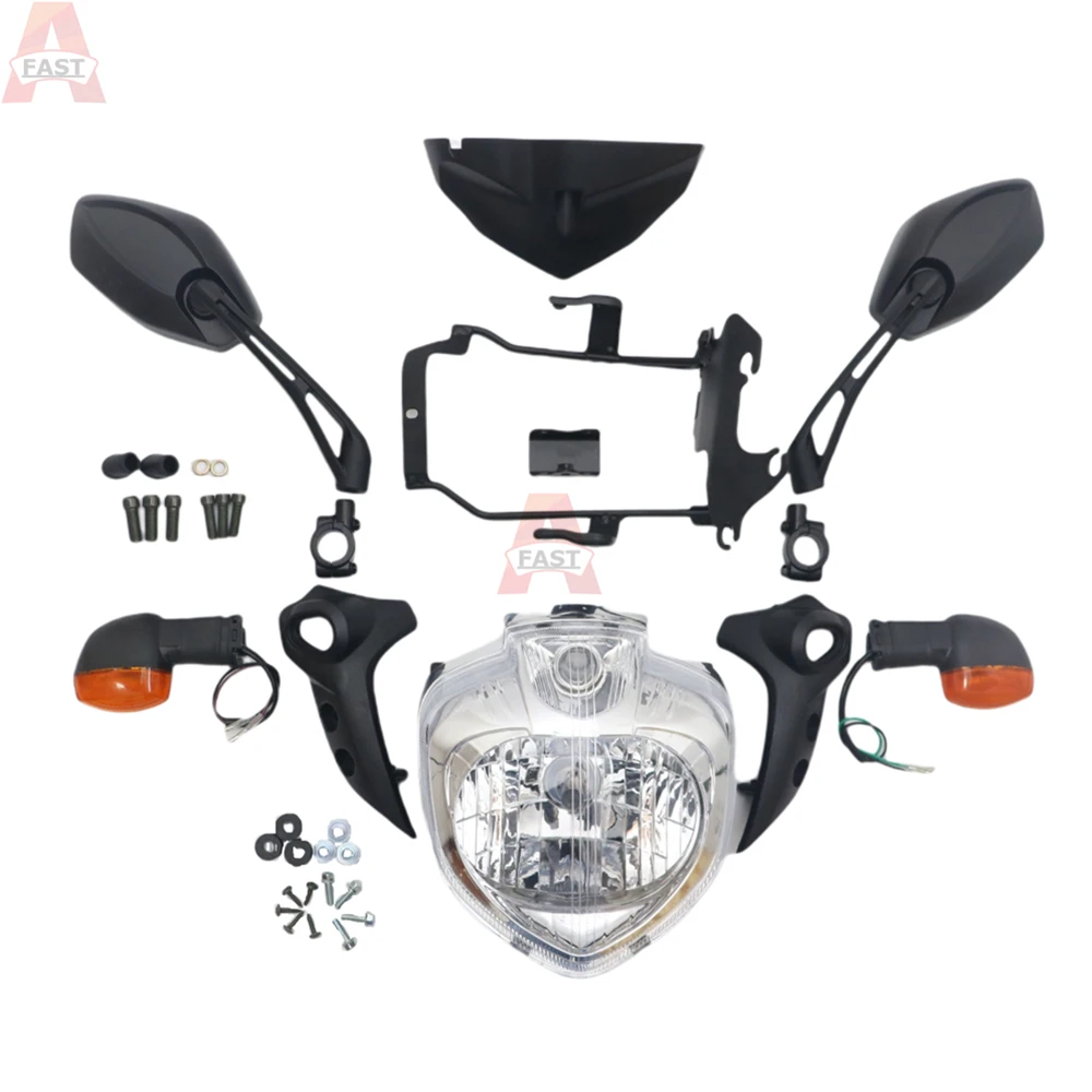 Fit for 2007-2010 Yamaha FZ6 FZ6N FZ6S Motorcycle Headlight Set Head Light Assembly Turn Signal Mirror FZ6 N S 2008 2009 2010