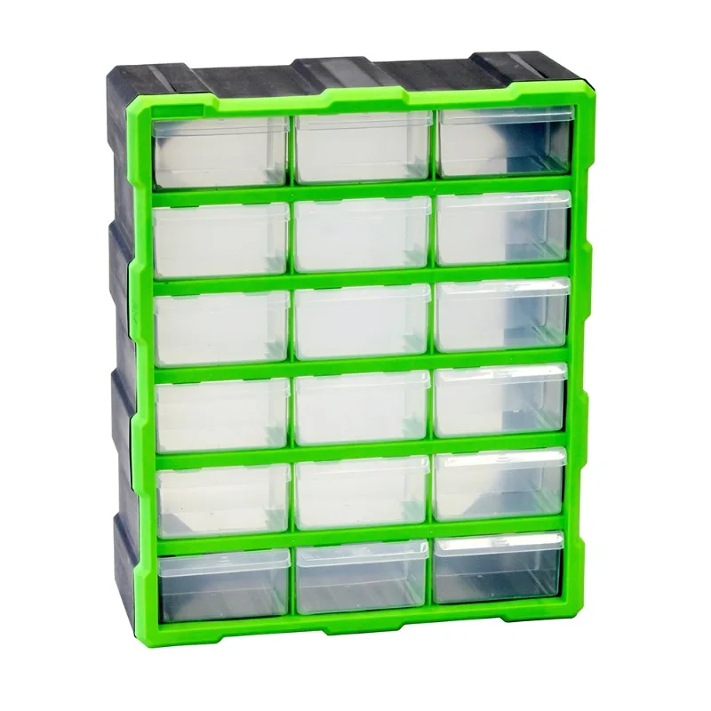 DPC010 470 * 160 * 380 mm 18 Small Parts Plastic Storage Bin Organizer Cabinet Tool Drawer Box