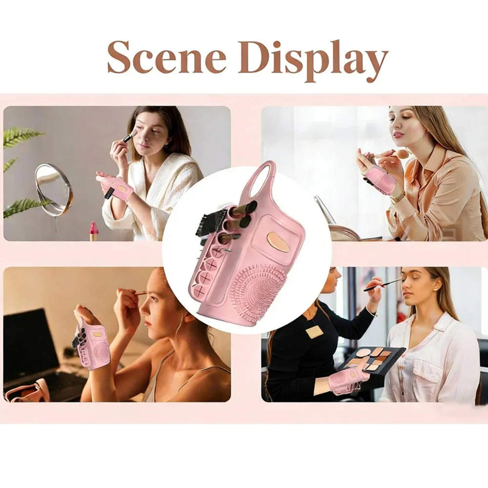 Silicone Makeup Auxiliary Hand Multifunctional Makeup Brush Beauty Tools With Clean Area Wrist Strap