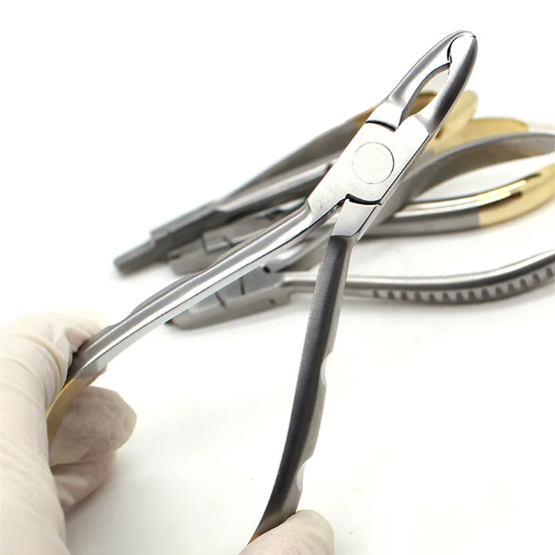 Dental Crown Crimping and Contouring Plier Reusable Metal Crown Forceps Dentist Hand Tool for Dental Restoration
