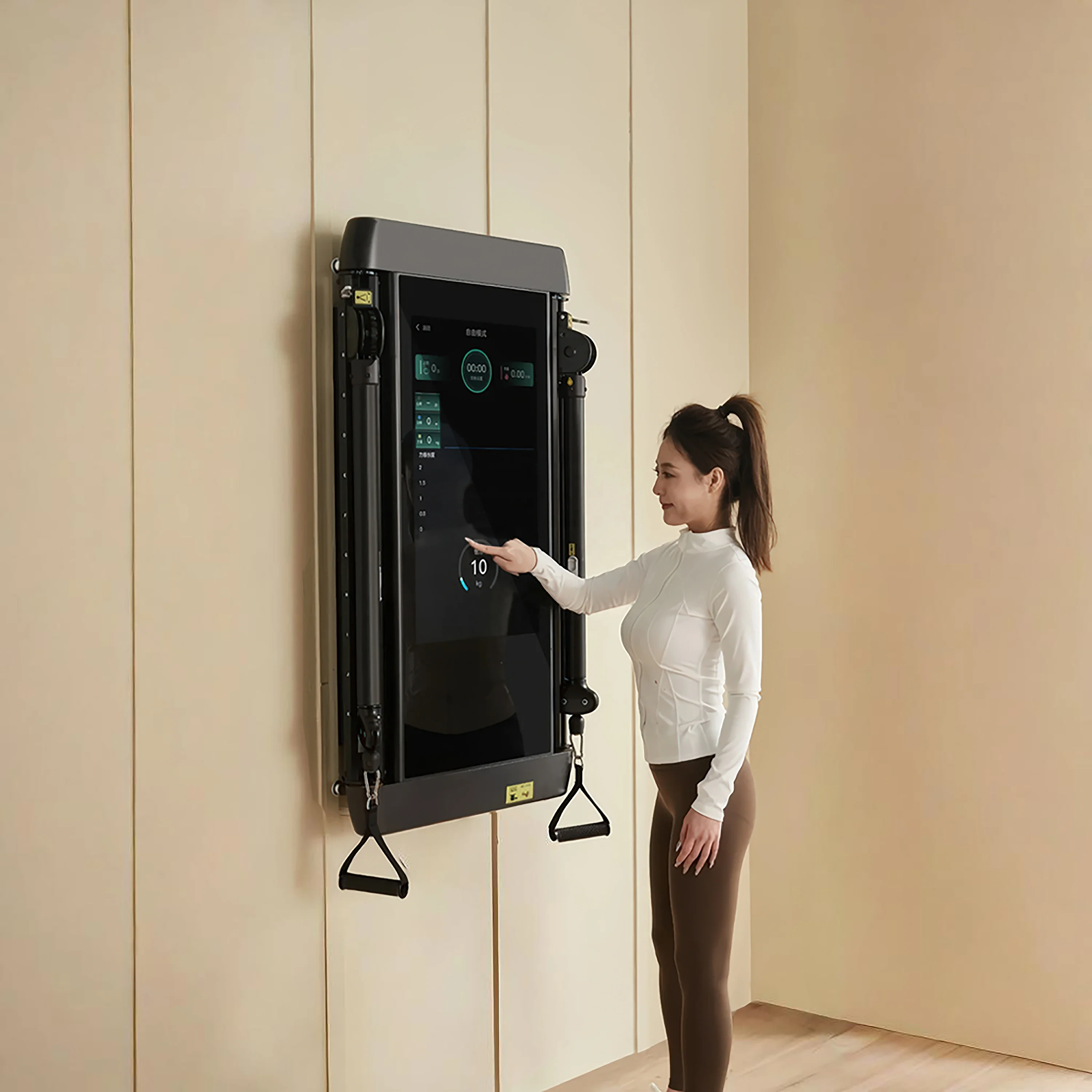 Smart Fitness Mirror Interactive Workouts Wall-Mounted Digital Gym Equipment Home Exercise System With AI-Powered Metal Material