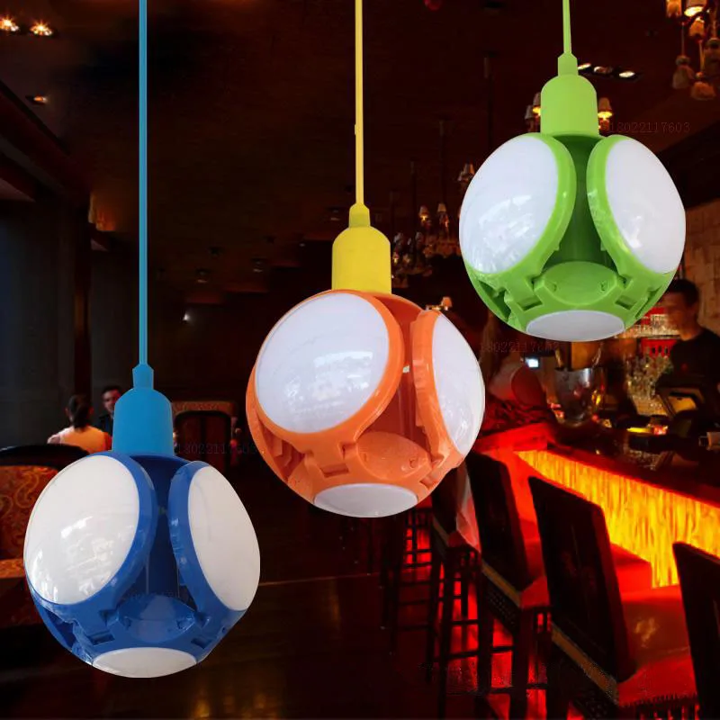 Adjustable Deformable LED Football Light E27 40W UFO Ball Bulb Ceiling Bar Lamp for Bedroom Study Living Room Home Decor 5Colors