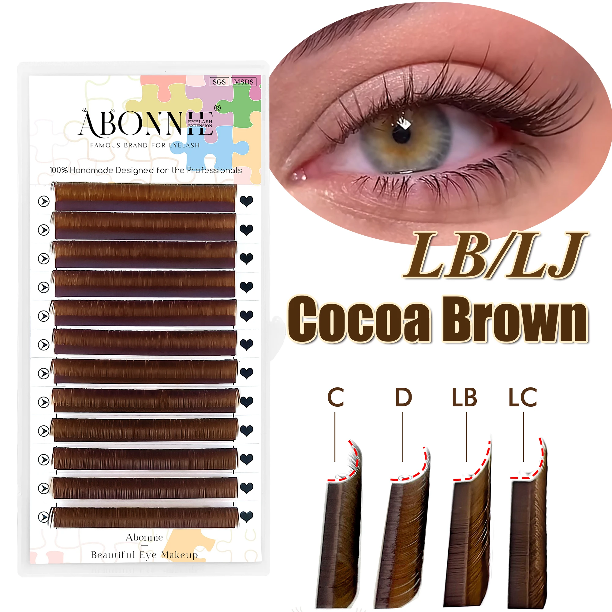 Abonnie LB Brown Lashes M Curl Classic Eyelash Extensions Foxy Eye Lash Cocoa Lashes Colored Eyelashes Fluffy Lashes