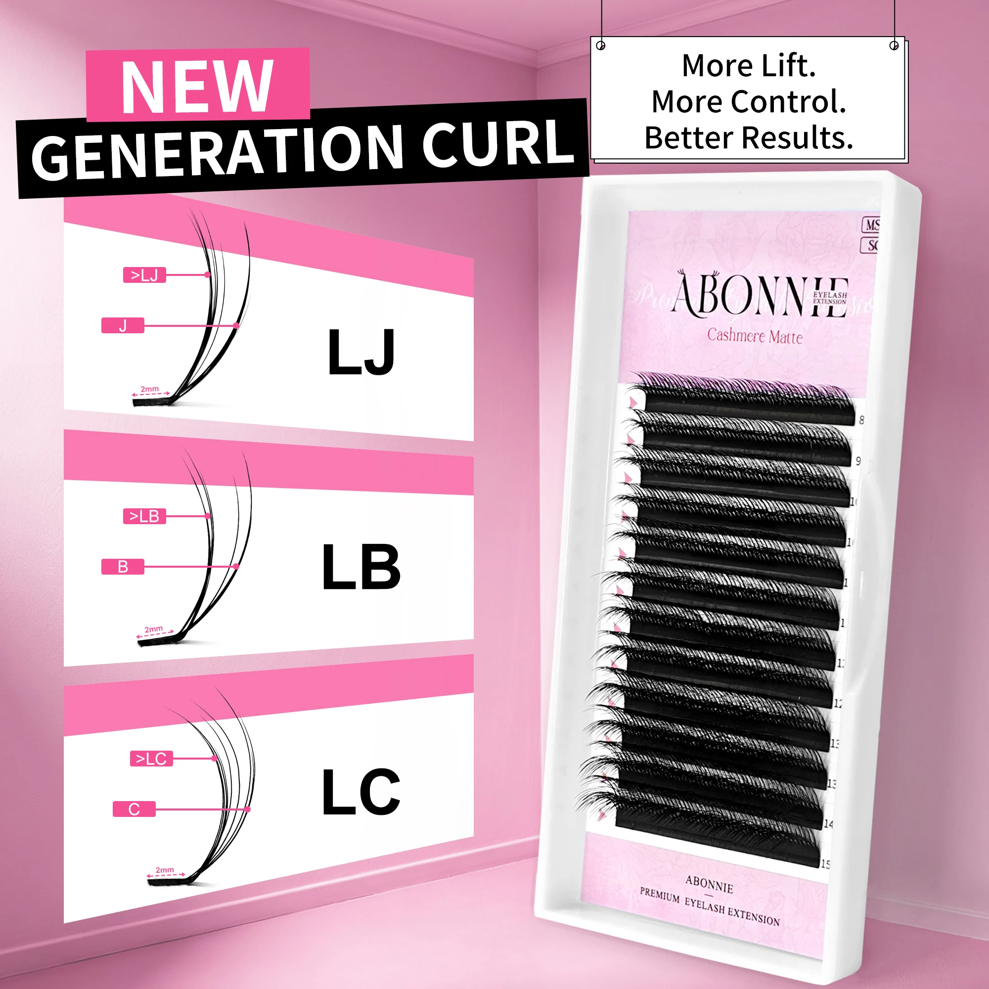 Abonnie LB LC LJ Curl Camellia False Eyelashes Faux Mink Soft Easy Fan Individual Lashes Classic Russian Volume Premade Fan Lash