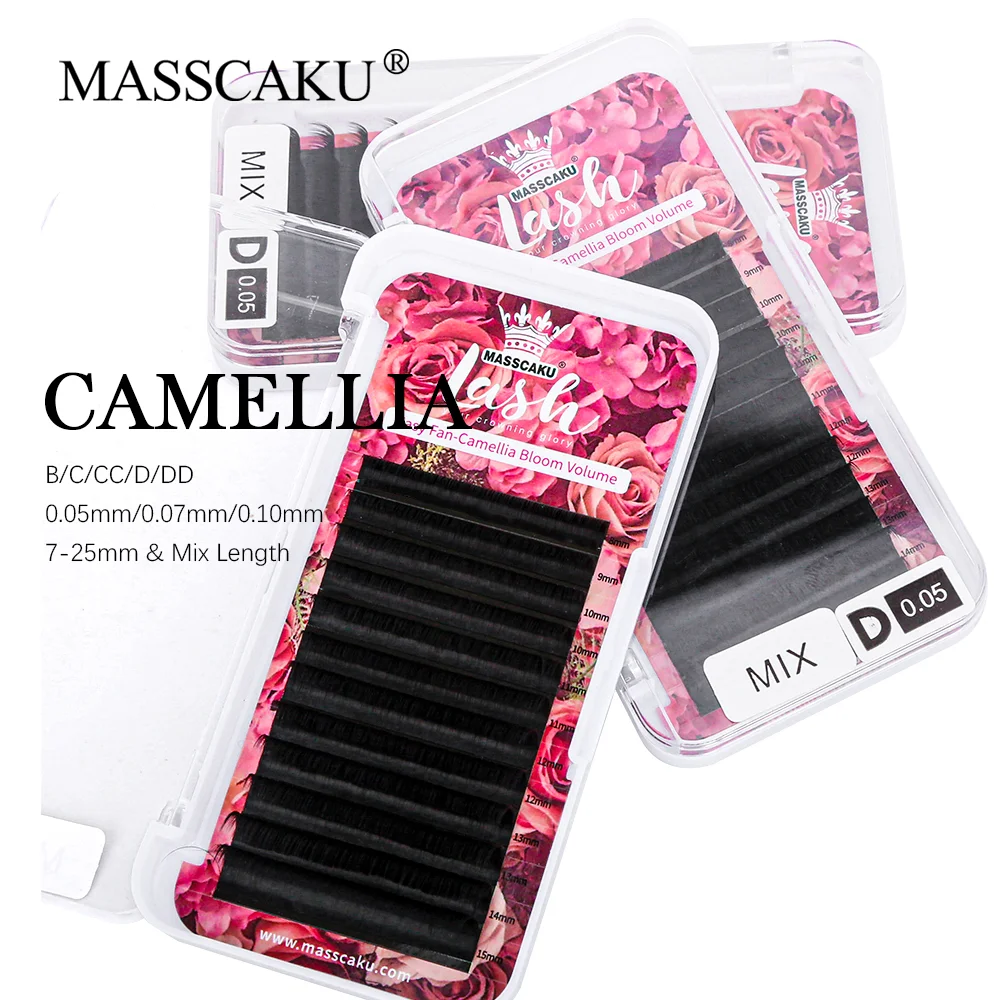 MASSCAKU Easy Fan Blooming Faux Mink Lashes Eyelashes Blooming Volume Eyelashes Long Lasting Eyelash Extension