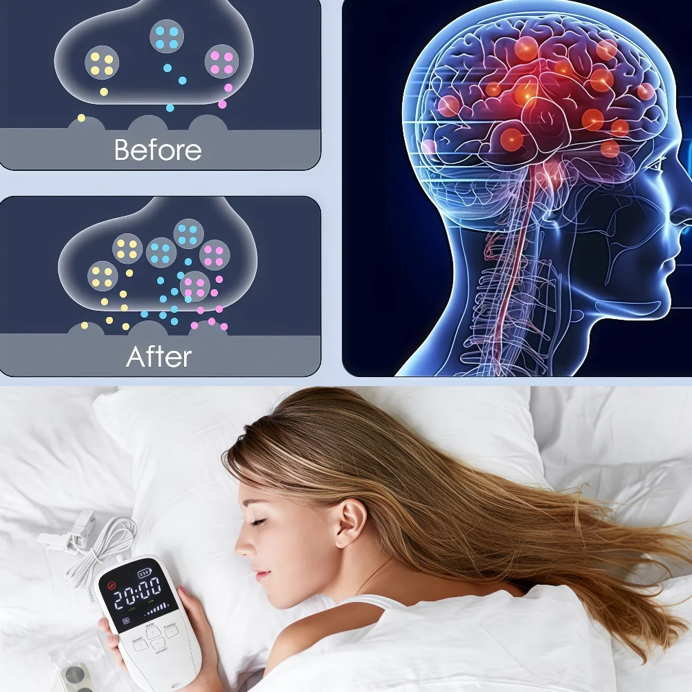 Professional Nerve Stimulator Sleep Aid Machine USB Charging Ear Clip Insomnia Brain Massage Stress Relief