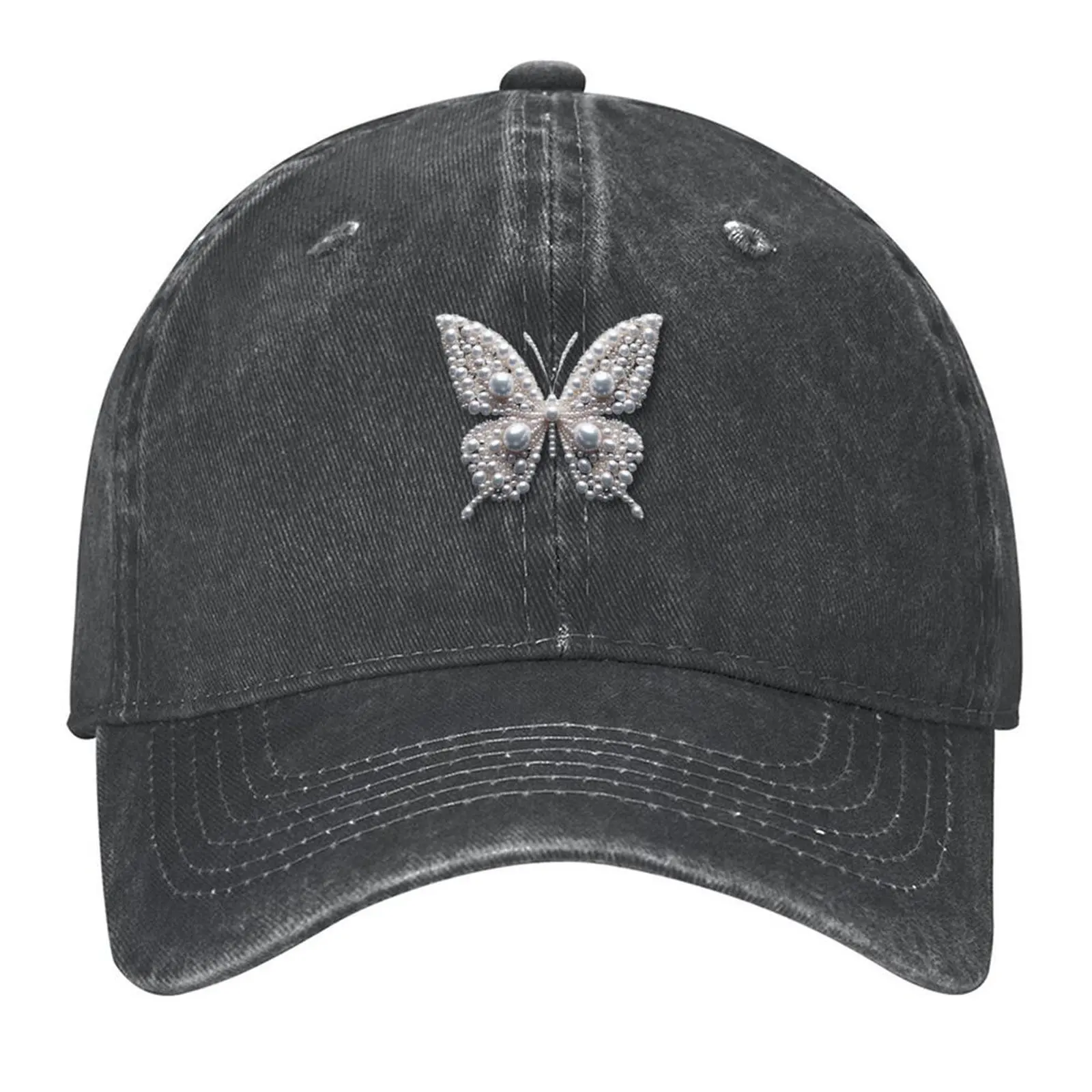 Elegant Pearl Butterfly Ornament - Chic Home Decor & Fashion Accessory Baseball Cap black Snapback Cap Unique hats Male Women's