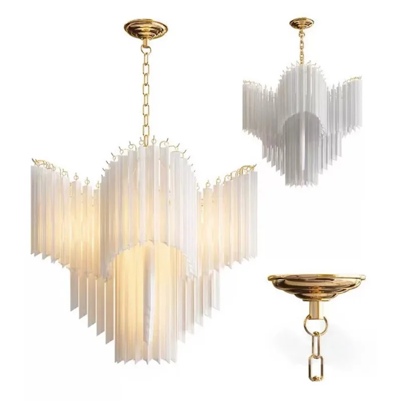 Modern Living Room Chandelier with Long Glass Pendant for Bar Ceiling Decoration, Adjustable Pendant Chain, Home Decoration