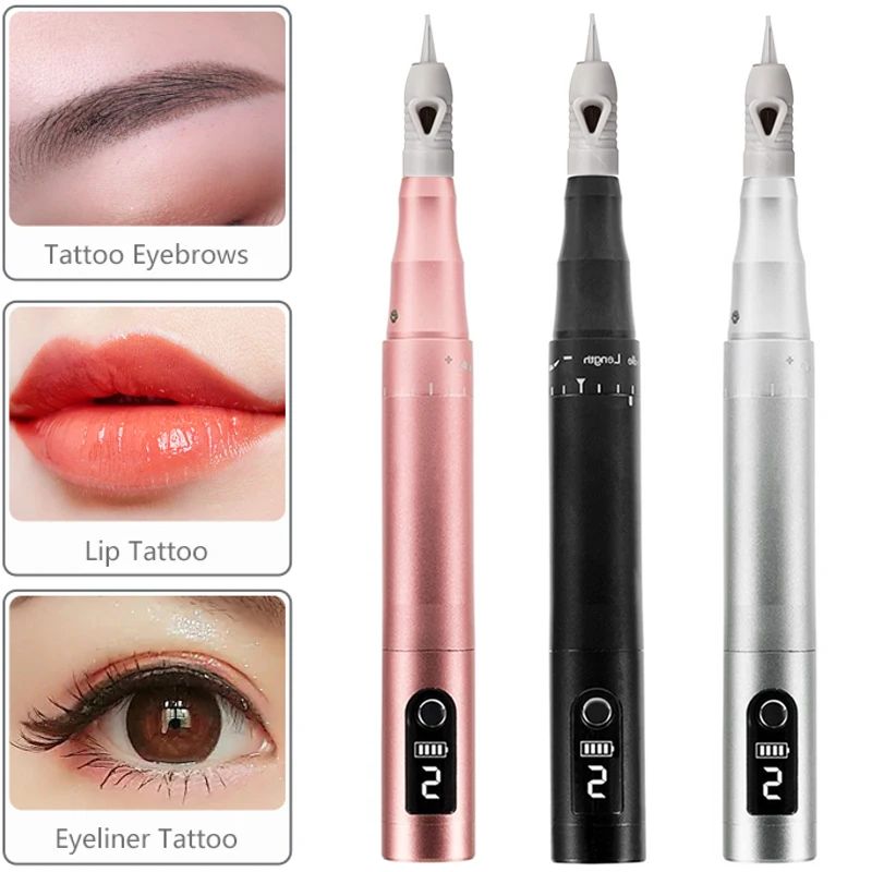PMU Machine Wireless Permanent Makeup Machine Microshading Professional Tattoo Pen Gun Kit for Eyebrow Miroblading Eyeliner Lip