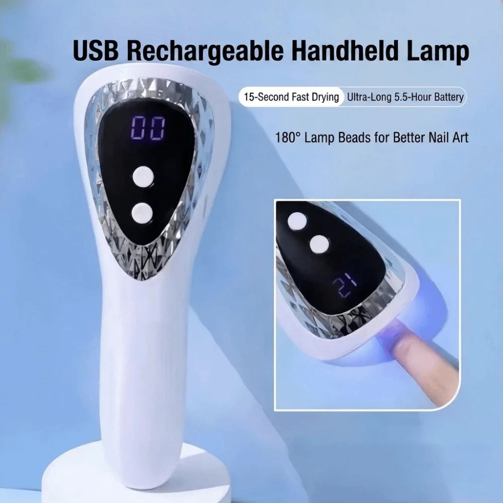 Handheld UV LED Nail Lamp Quick Drying Professional Mini Manicure Lamp Portable Rechargeable Gel Polish Dryer Lamp Nail Art
