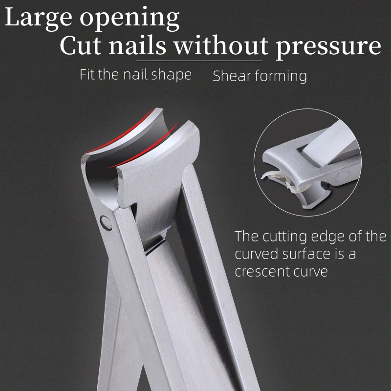 Stainless Steel Folding Single Nail Clipper Sharp Ultra-thin Anti-splash Multi-purpose Nail Clipper With File Blade