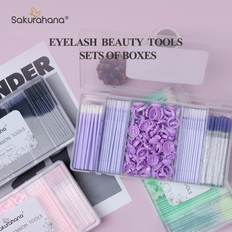 SAKURAHANA Eyelash Storage Box with Cover Lash Accessories Lashes Glue Tweezer Holder Organizer Acrylic Makeup Tool