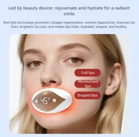 3 In 1 Red LED Light Lip Eye Care Tool 45℃ Electric Suction Lip Plumper Device 4 Levels Anti Aging Mini Lip Eye Beauty Device
