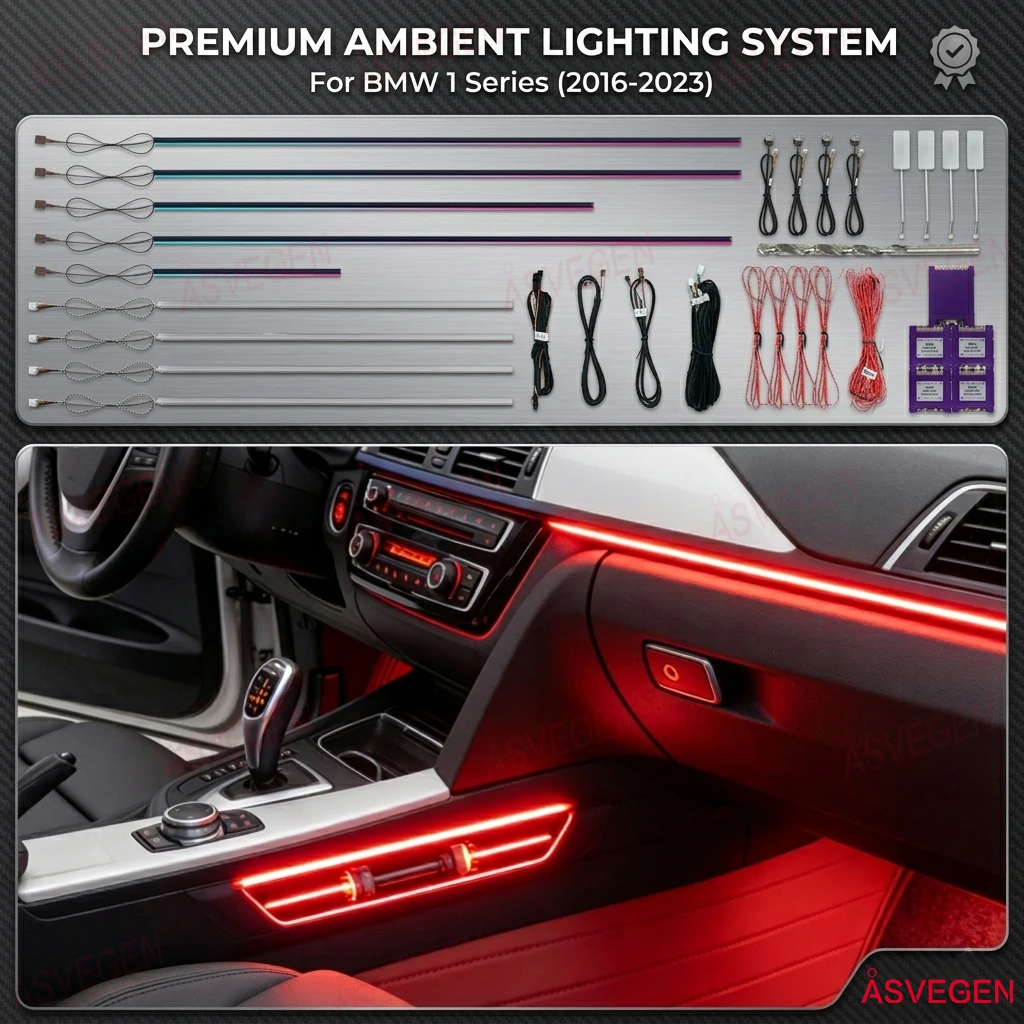 Car Ambient Light For BMW 1 Series F52 F40 2016-2023 Interior 18 in 1 RGB LED Dashboard Door Atmosphere Lamp Kit BT APP Control