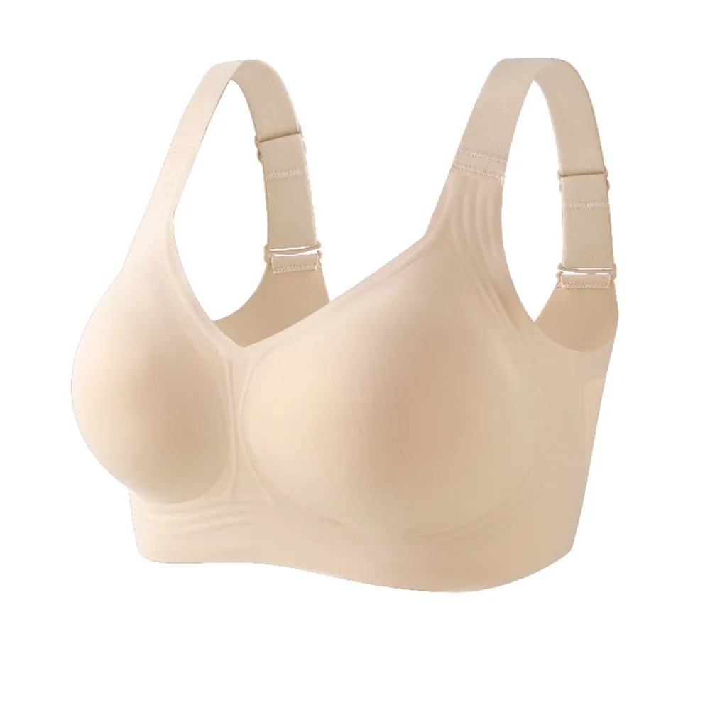 Solid Color Adjustable Wireless Bra Push-Up Tank Top Style Underwear for Women Plus Size Anti-Sagging Seamless Bra Gym