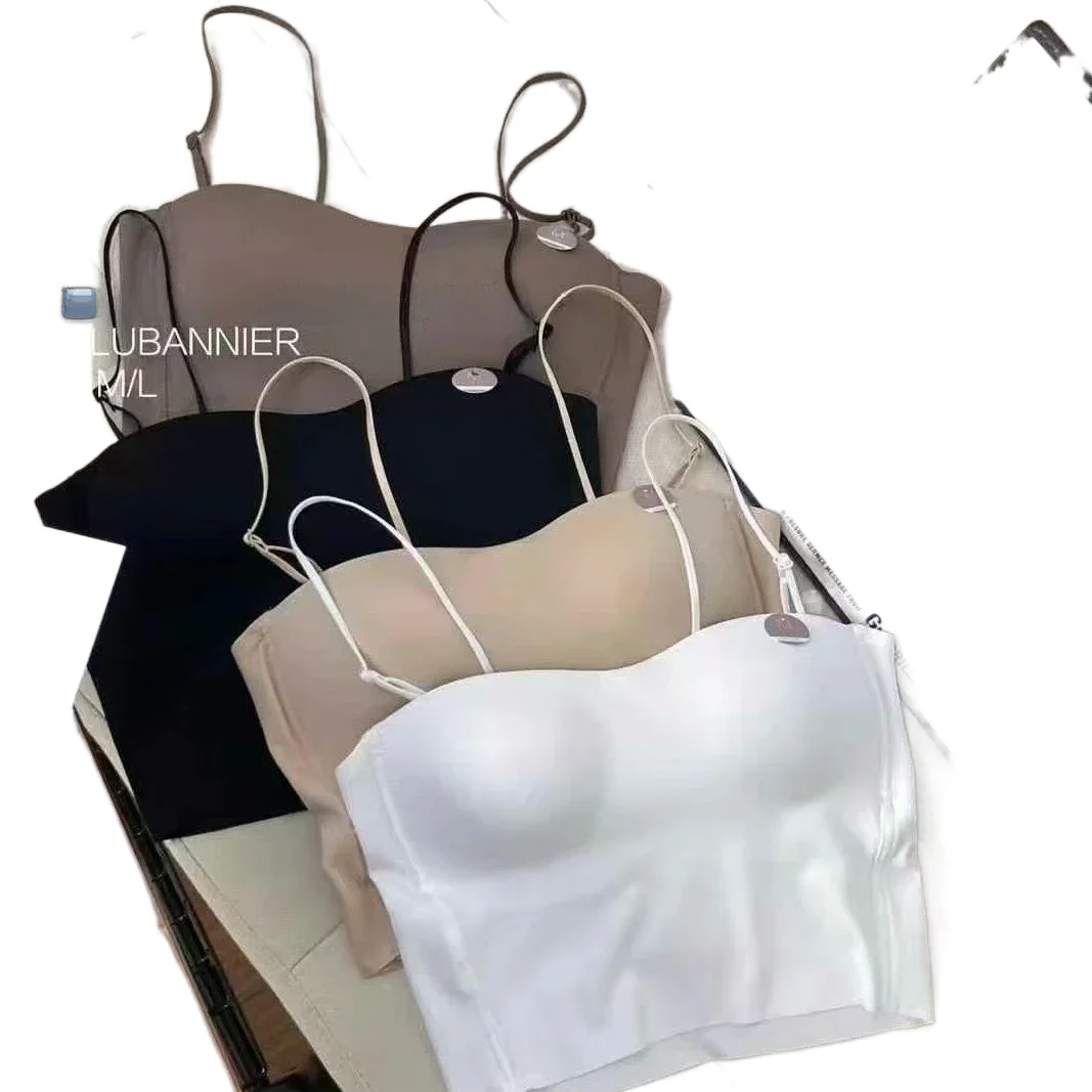 Ice Silk Backless Bra Women's Inner Wear Integrated Comfortable Breathable Push up Nylon Fabric Anti Slip KUCLUT