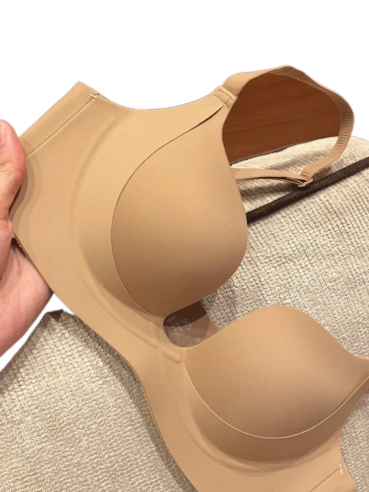 KUCLUT Half Cup Push Up Bra Invisible Look Small Bust Enhancing Round Shape Summer Thin Side Support Anti-Sag Soft Comfort