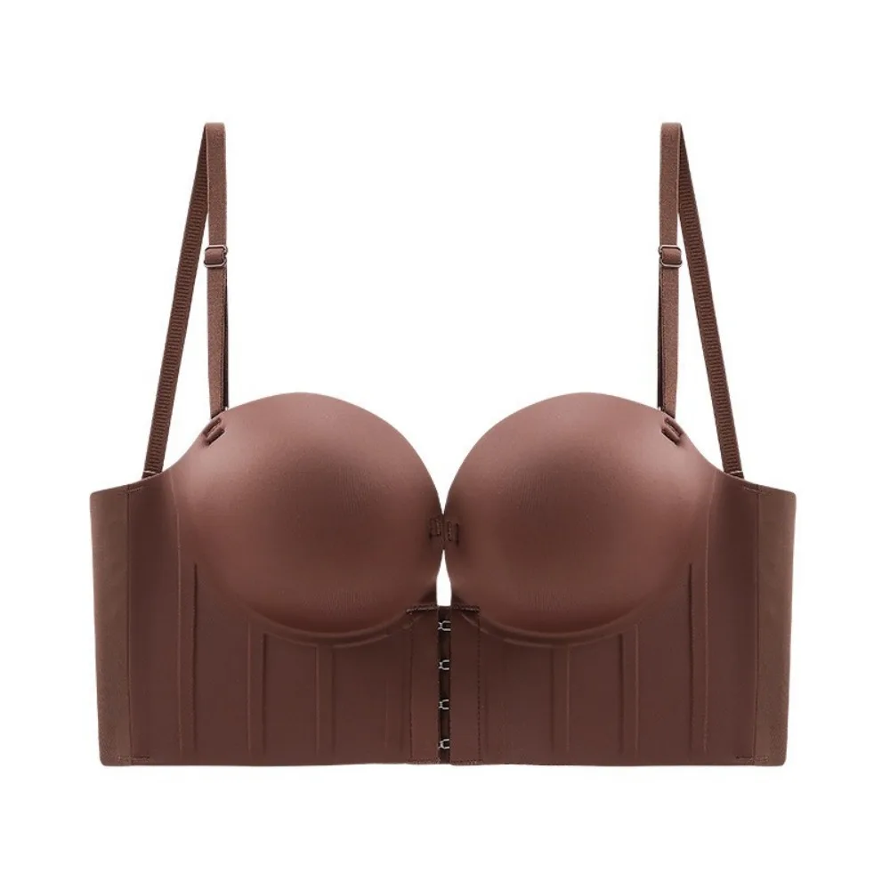 Strapless Bra Beauty U Back Push Up Bra Invisible Underwear Wireless Bra Deep V Anti-Sagging Thickened Pad Bra Daily Wear