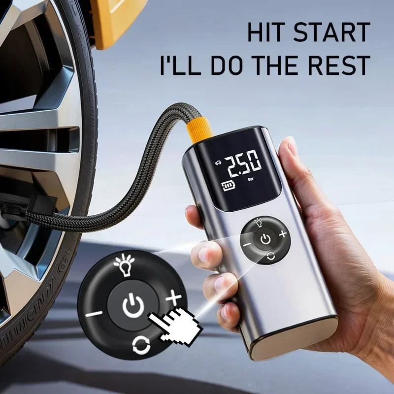 Portable Air Compressor 150PSI Electric Tire Inflator Rechargeable Wireless Air Pump for Car Tires Bicycle Motorcycle Ball Pump