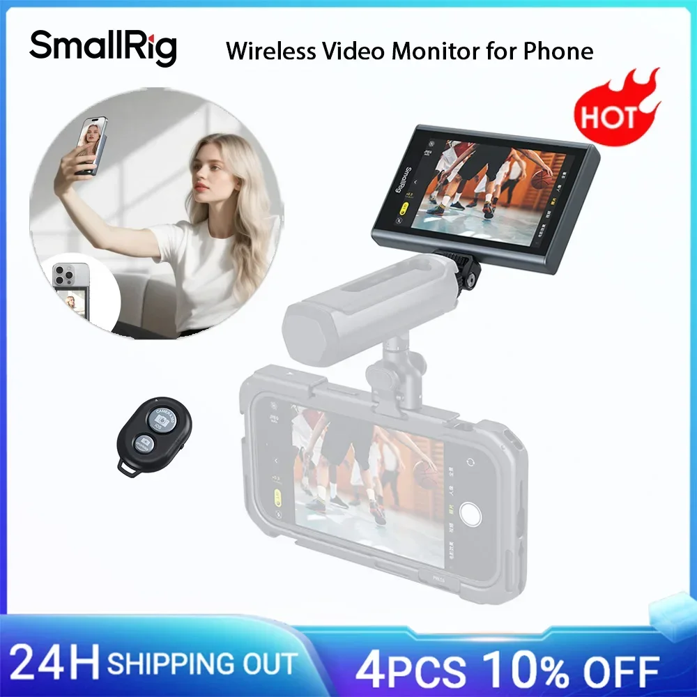 SmallRig Phone Monitor Screen with Wireless Control, Video Monitor w Cold Shoe Real-Time Screen Sharing for iPhone 17for MagSafe