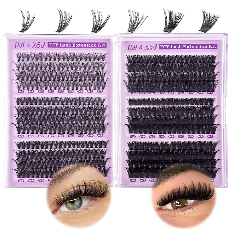 Eyelash Cluster Kit Large Capacity 30D40D50D60D80D100D Fluffy and Wise Personal Eyelash Natural DIY Cluster Eyelash Extension