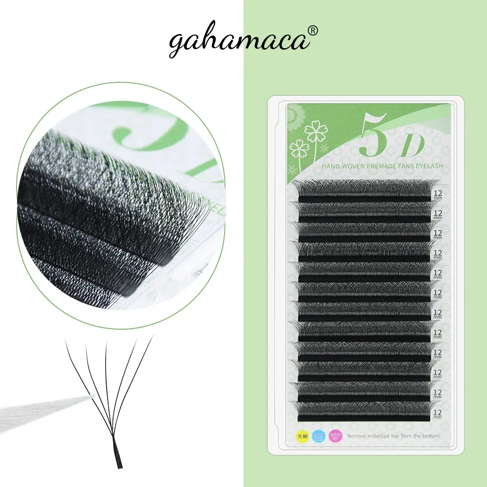 GAHAMACA W-Shape Eyelash Extension 3D/4D/5D YY Lash Extensions Premade Volume Fans Natural Light Faux Mink Lashes Supplies