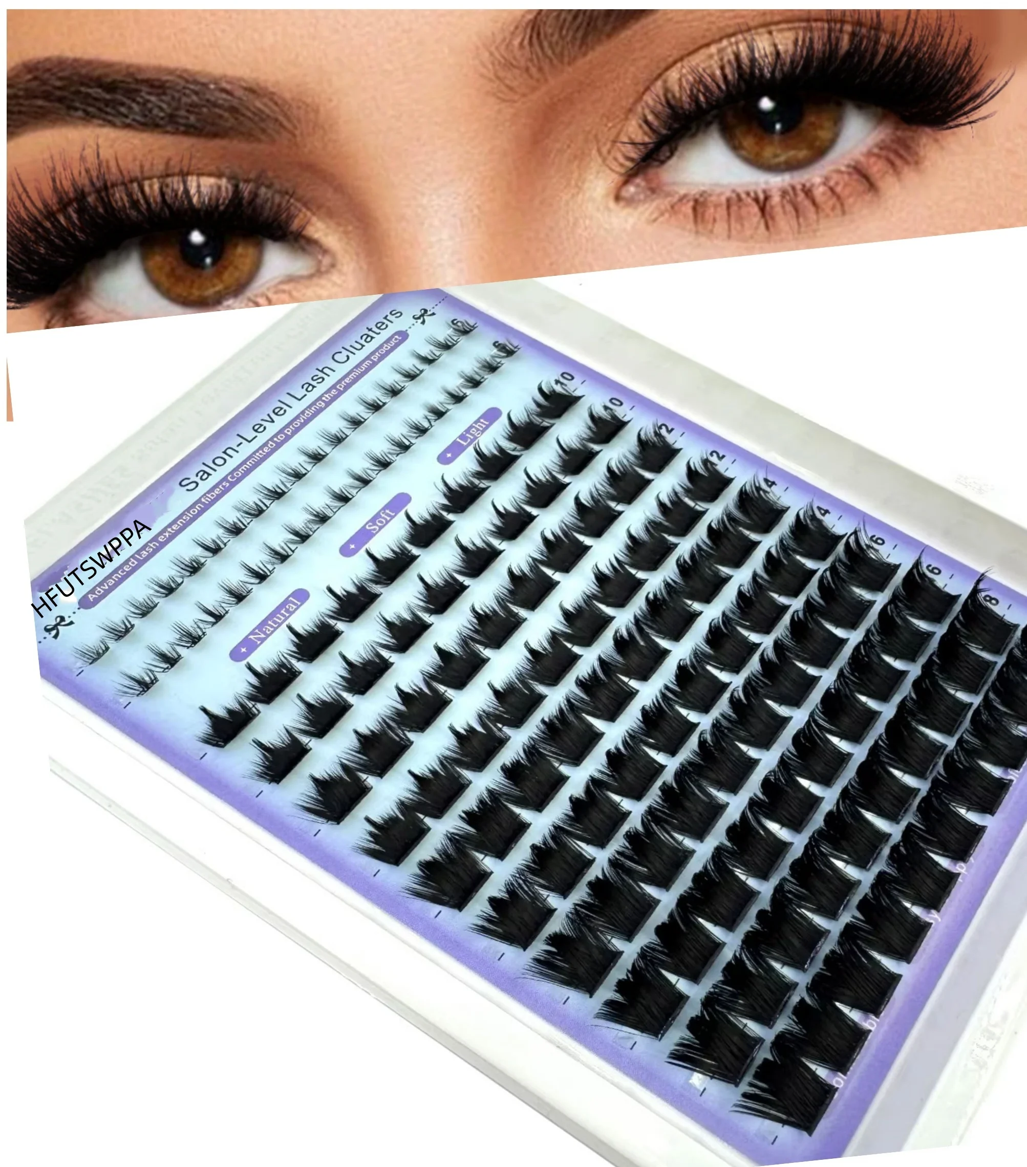 Salon-Like Lash Clusters Kit with Spikes, DIY D Curl Spiky Full Individual Eyelash Cluster Extensions