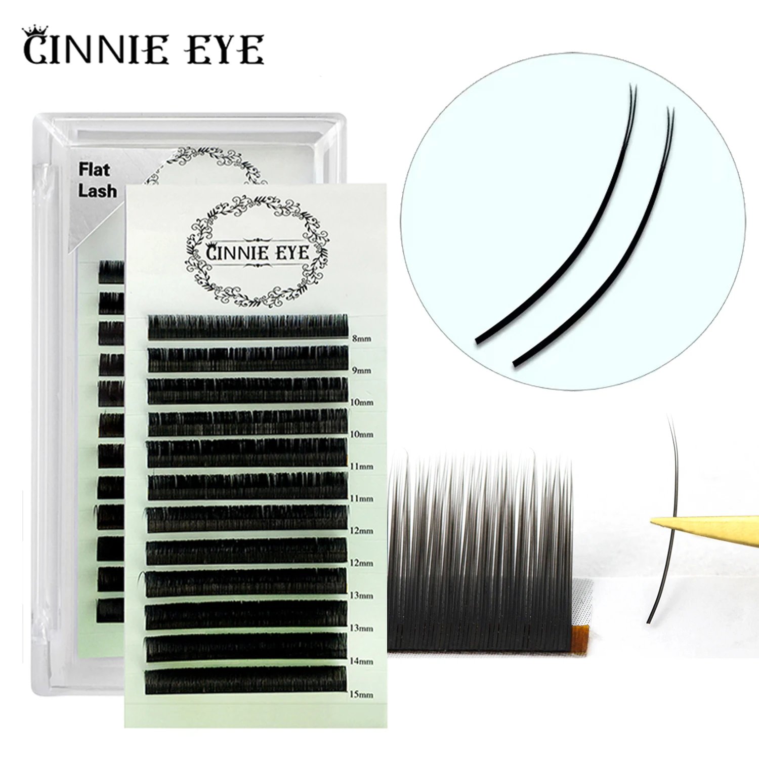 Flat Mink Eyelash Extensions Natural Hair Ellipse False Lash Cluster Classic Lash Kit CIlios Individual Fake Eyelashes Supplies