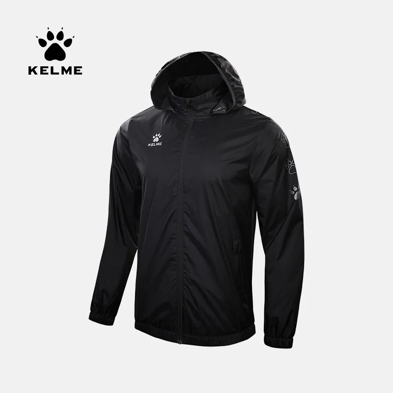 KELME Men's Waterproof Jacket  Windbreaker Soccer Training Lightweight  Training  Outwear Quick Dry Coat  8163WT1001
