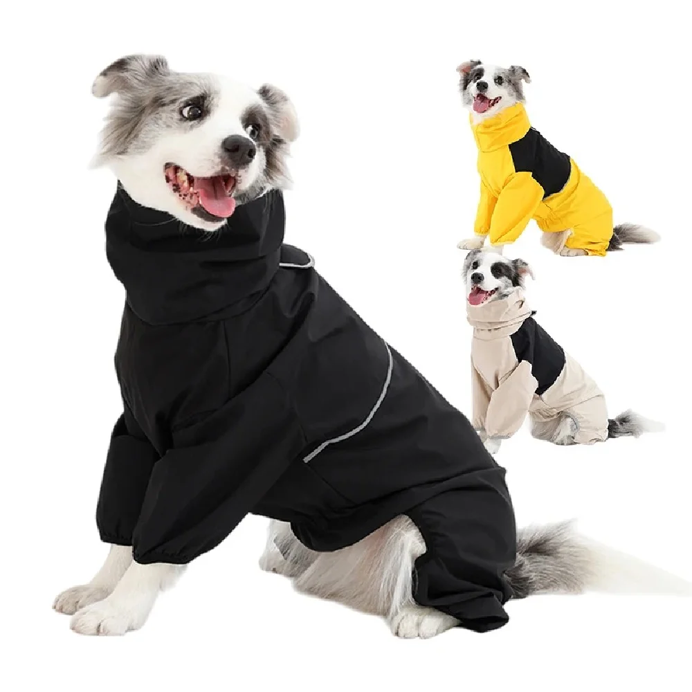 Large Dog Raincoat Waterproof Jacket Windproof Reflective Adjustable Hooded All Sizes Labrador Doberman Pet Accessories Hot New
