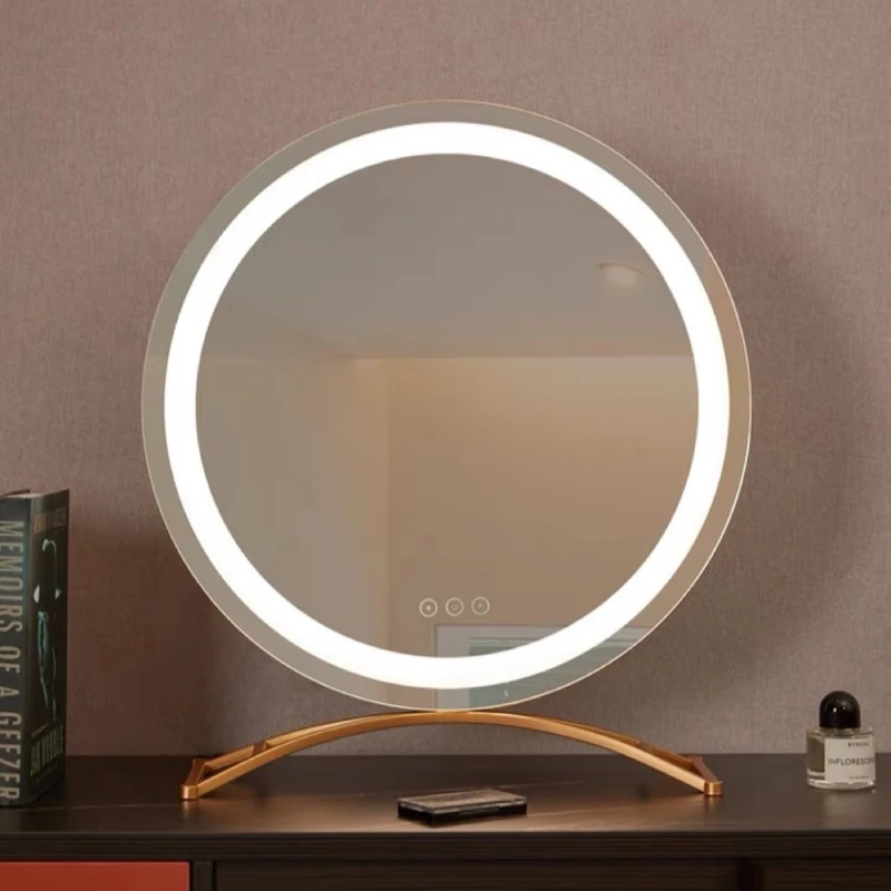 Lighted Vanity Makeup Mirror with Lights Three Color Lighting with 15X Magnification Mirror Smart Touch Control 360°Rotation