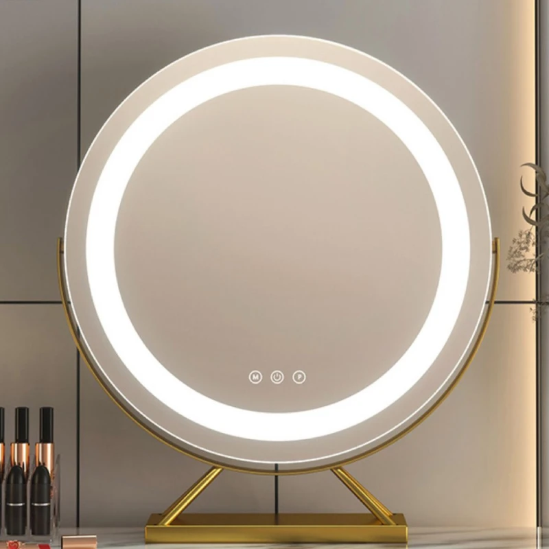 LED Cosmetic Makeup Mirror with Lights - Dimmable Multi-color Vanity Tabletop Travel Mirror with 15x Spot Magnify