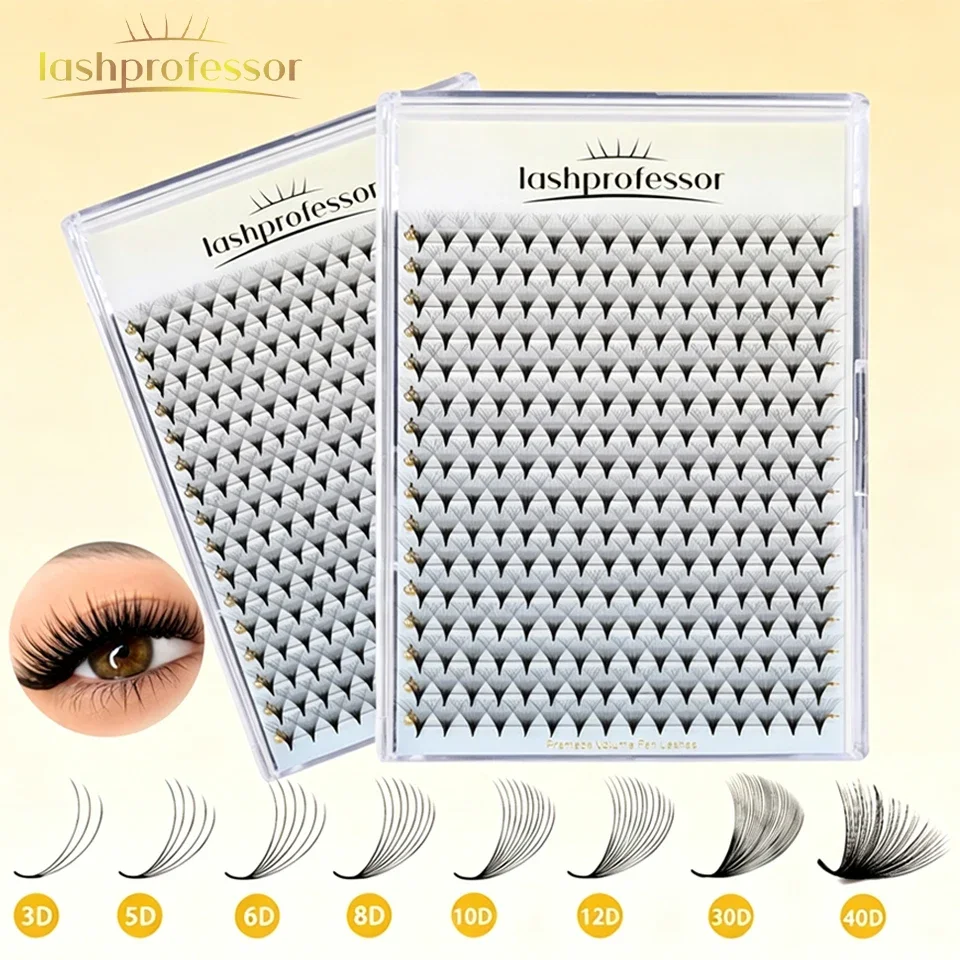 3D 5D 6D 8D 10D 14D 16D 30D 40D Premade Fan Lashes Sharp Narrow Eyelash Extensions Pointy Base Premade Volume Fans Makeup Cilios
