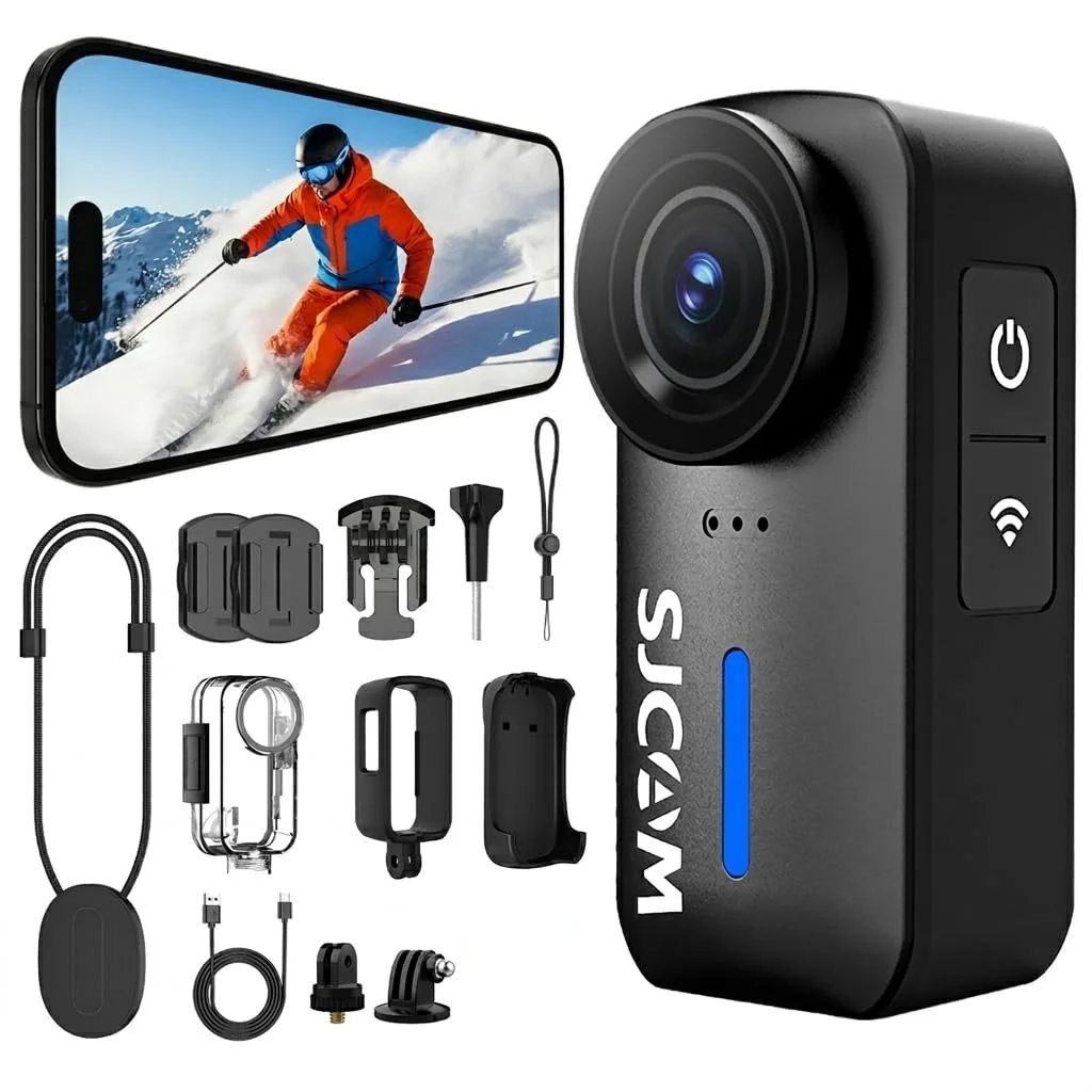 SJCAM C110 Plus Sport Camera Wearable POV Camera 4K 30FPS 6-Axis EIS 170° FOV Action Cam for Travel Motorcycle Vlog Recording