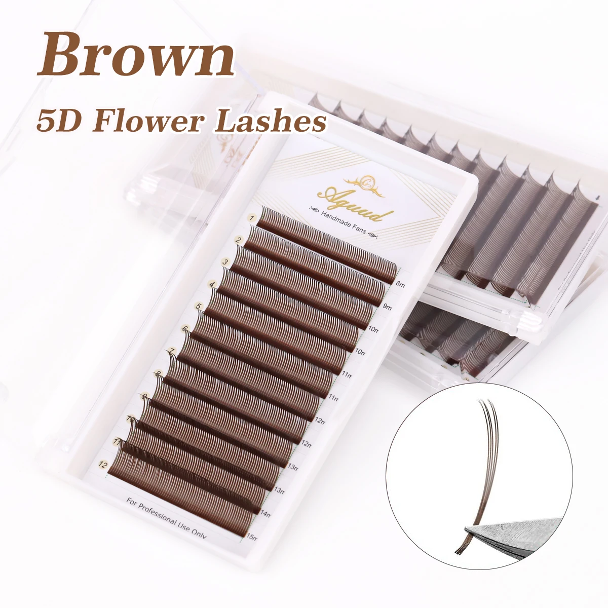 AGUUD 5D Flora Lashes Eyelash Extensions 0.07mm Brown & Black Premade Spike Volume Fans Anime Natural Soft Lashes Makeup  Cilios